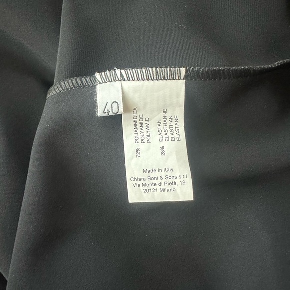 Chiara Boni Italian Black Studded Long Bell Sleeve Cocktail Dress Size 40 US 6 - Picture 4 of 8